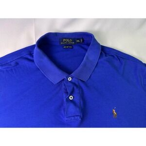 Polo Ralph Lauren Men 2XL Blue Pima Soft Touch Nude Pony Short Sleeve Polo Shirt